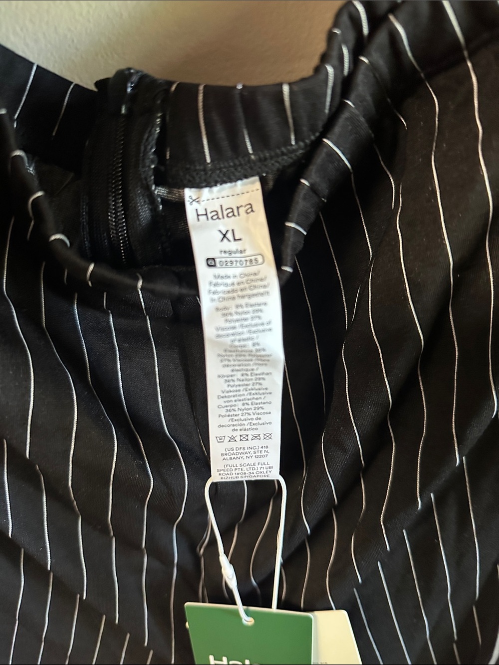 Halara Easy Peezy Black White Pinstripe Tie Side Jumpsuit XL NWT - Picture 5 of 11